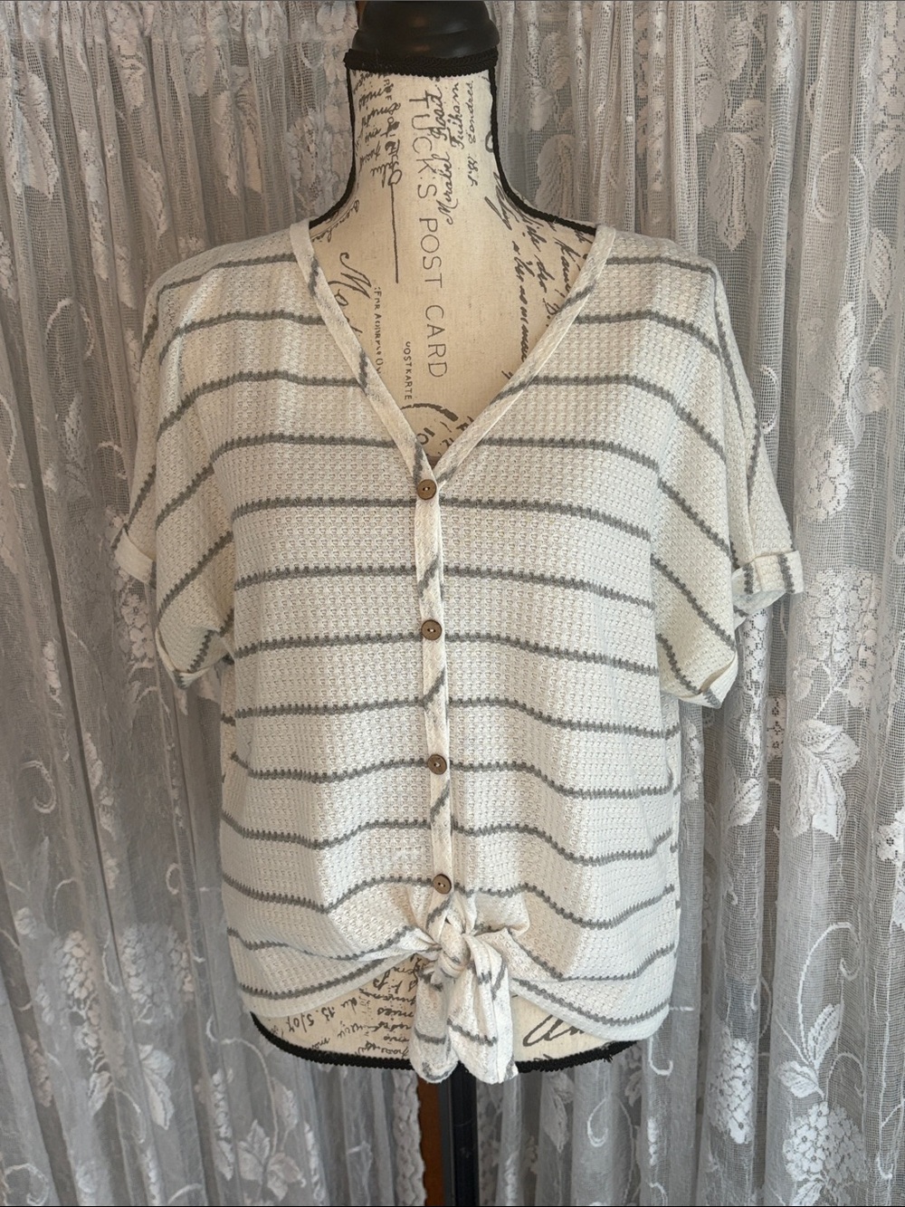 Paper Crane Tie Front Top